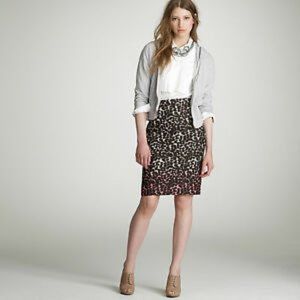 J. Crew Wildcat Ombre' Linen Pencil Skirt 4